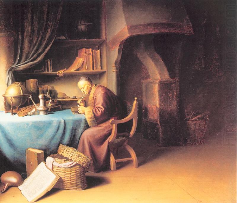 DOU, Gerrit Old Man Lighting a Pipe china oil painting image